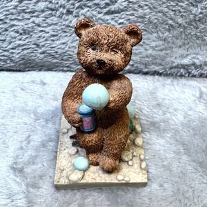 Avon Days of the Week Bears Sunday Figurine Vintage Resin Teddy Bear